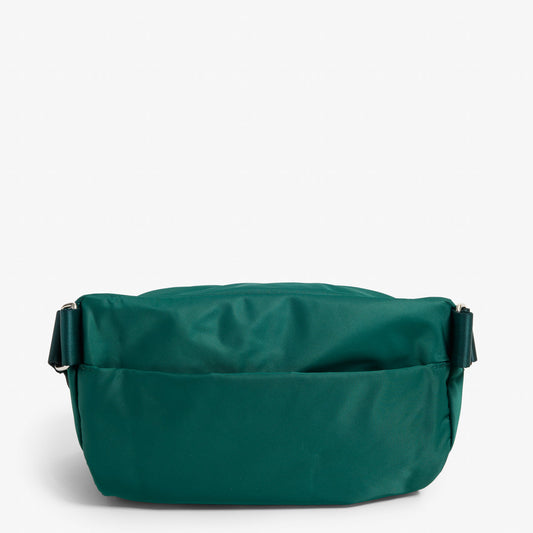 Practice Phase Sling Pack belt bag in Forest green color back of bag close up