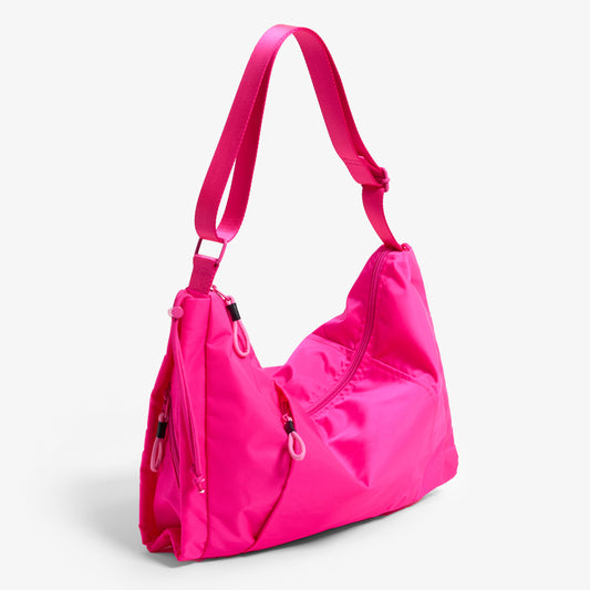 Practice Demilune Shoulder Sling bag in Dragonfruit hot pink color
