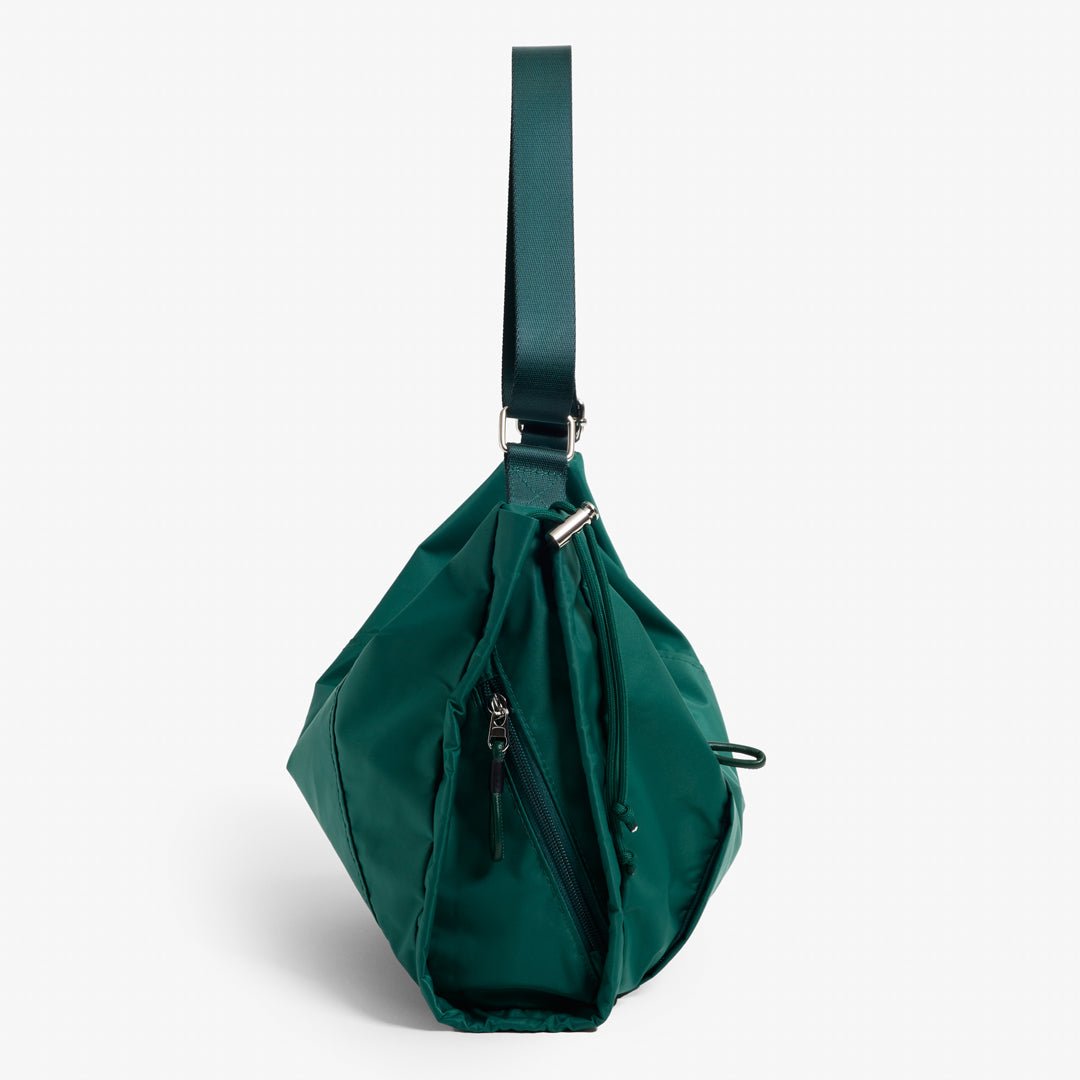Practice Demilune Shoulder Sling bag in Forest green color side view