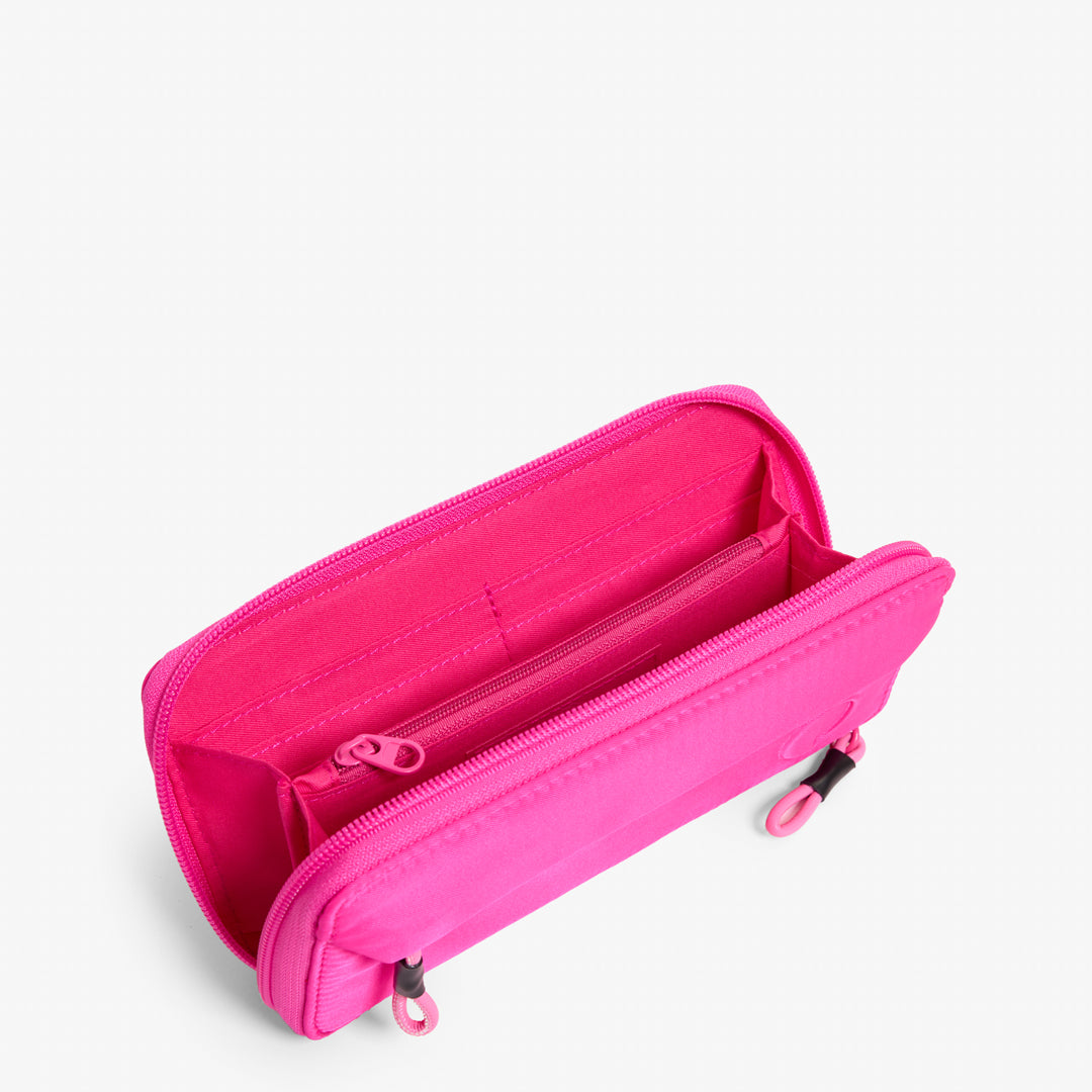 Practice Lissome Wallet Crossbody in Dragonfruit pink color interior of wallet