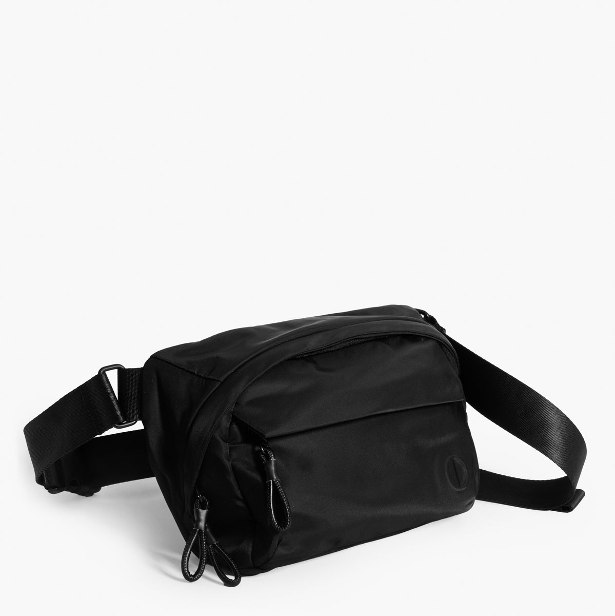 Practice Phase Sling Pack belt bag in Eclipse black color close up front angle