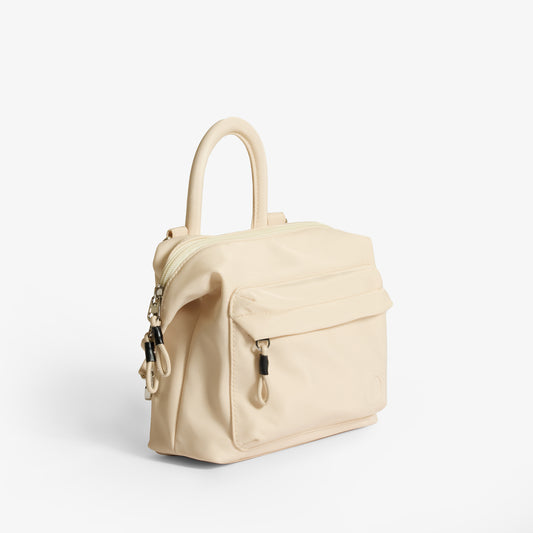 Practice Karma Mini Crossbody bag in Tofu cream color side angle view