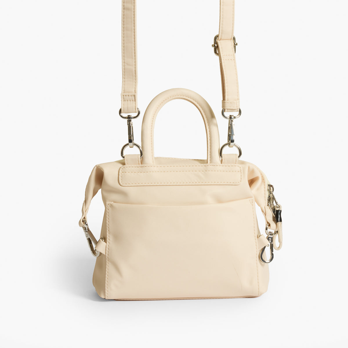 Practice Karma Mini Crossbody bag in Tofu cream color back of bag
