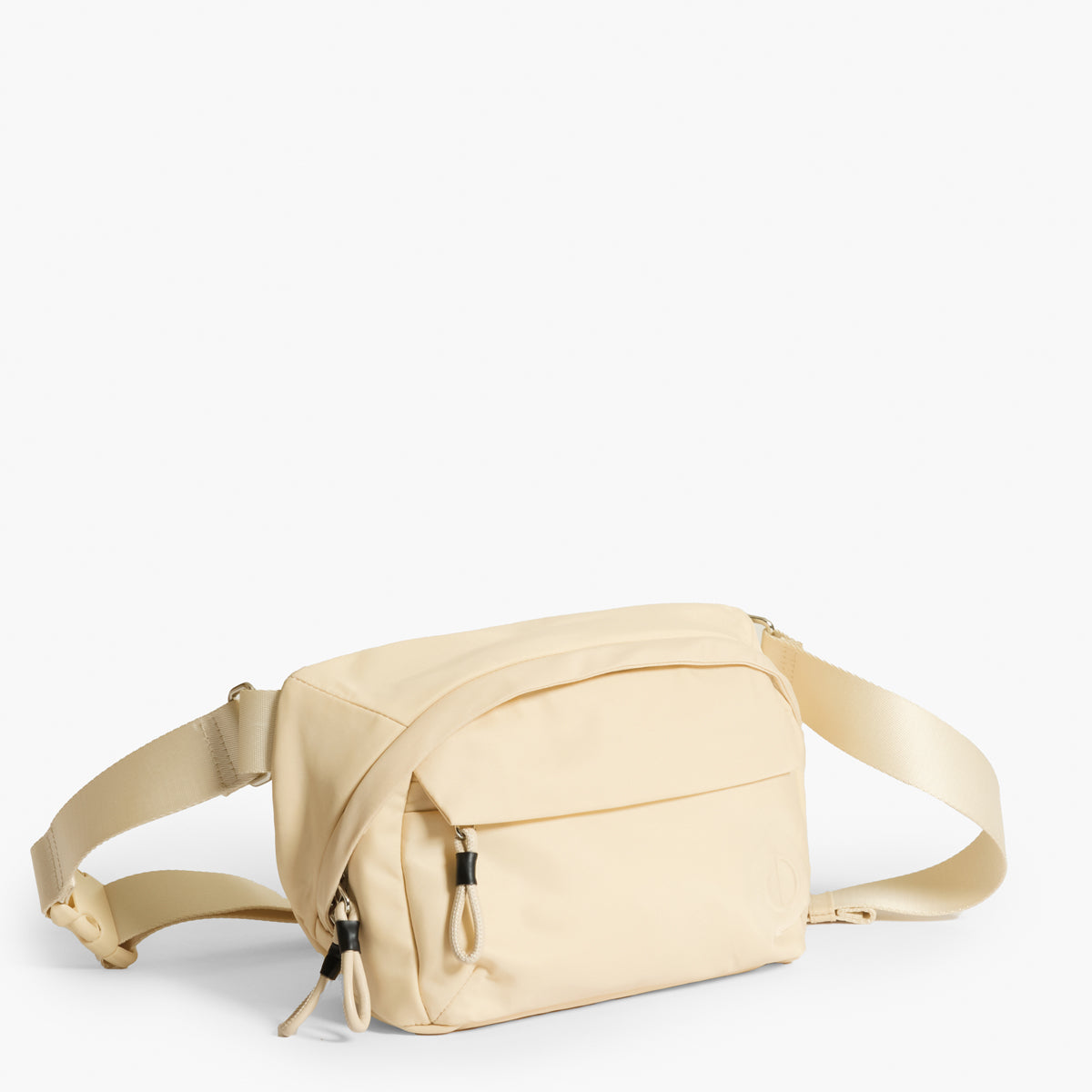 Practice Phase Sling Pack belt bag in Tofu cream color side angle close up