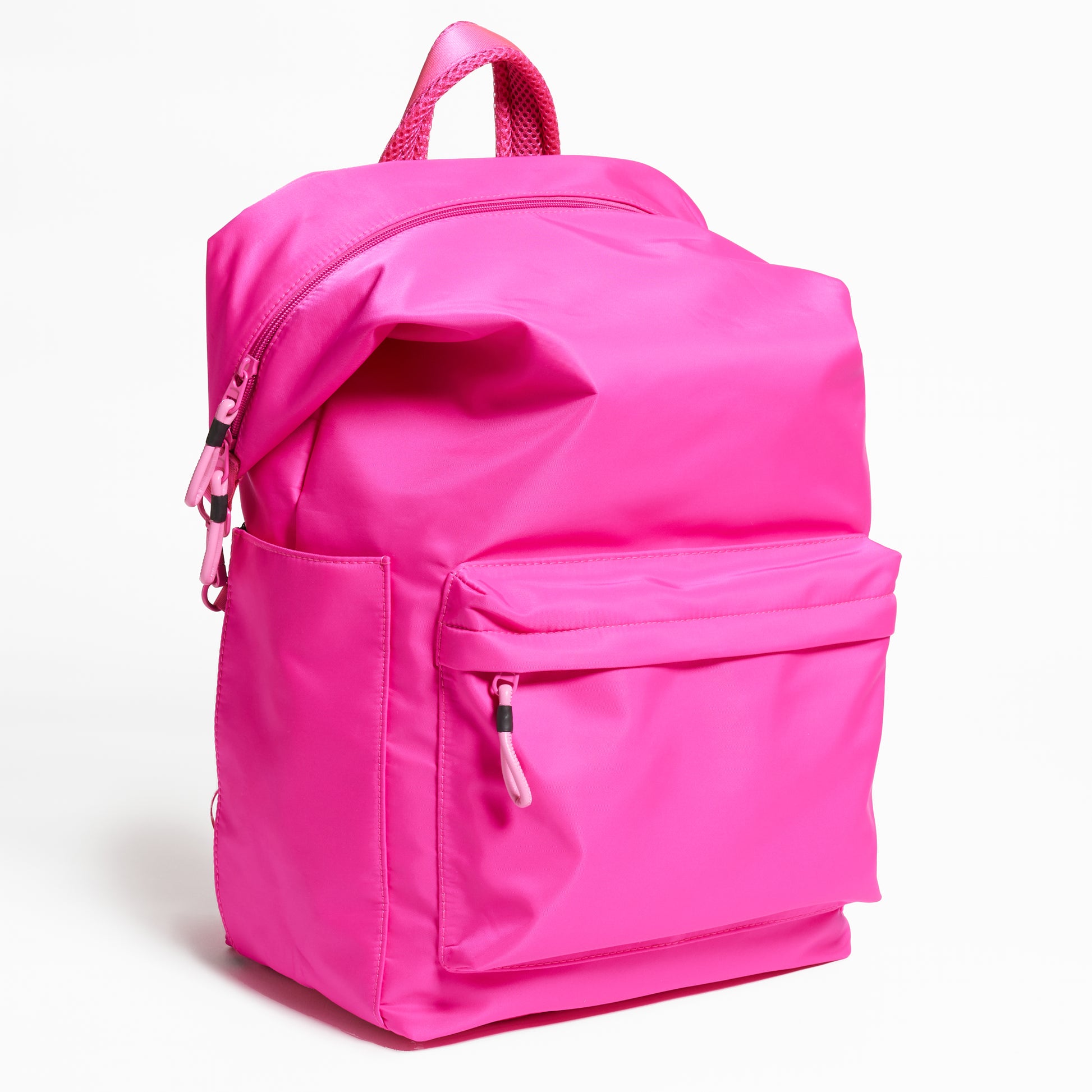 Practice The Karma Backpack in Dragonfruit hot pink color side angle